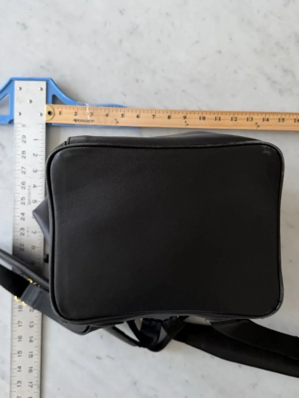 Coach Black Leather Drawstring Backpack Bucket Bag D1S-0529 Vintage 90s Designer - Picture 4 of 7